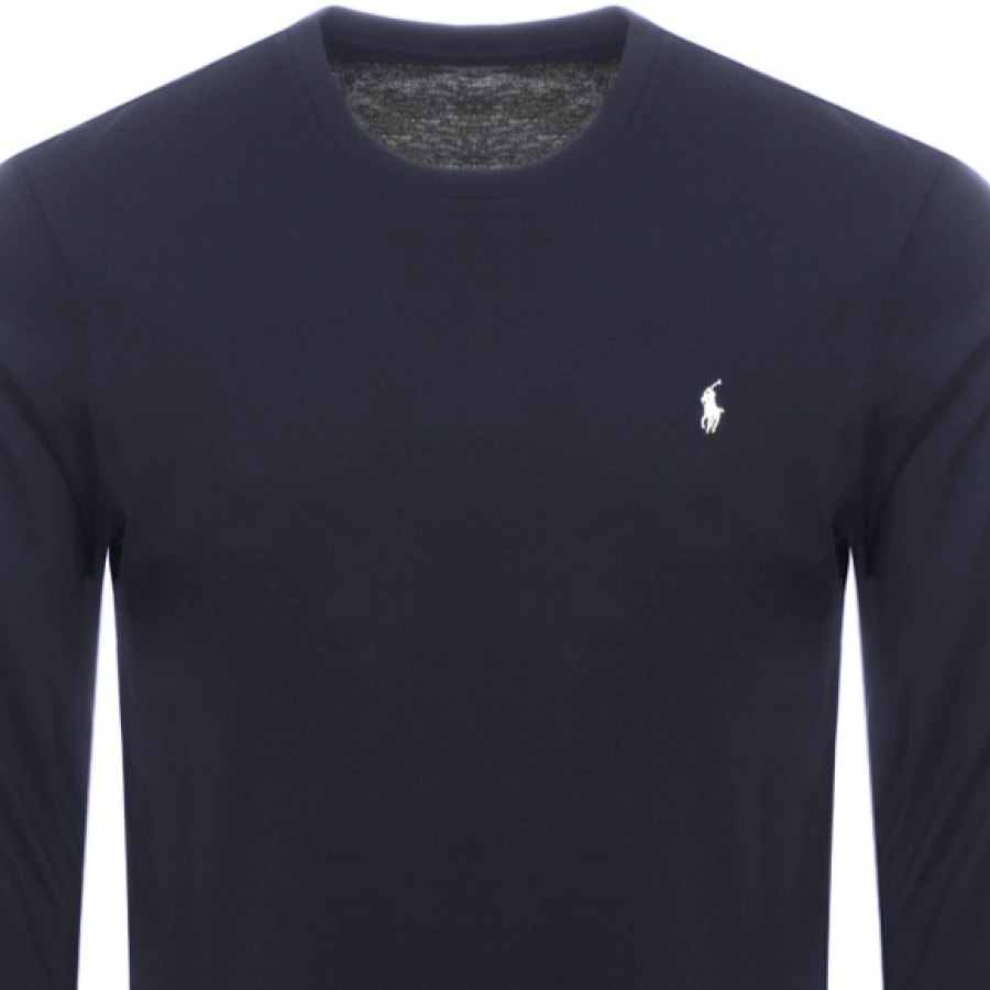 Alternative Image for ProductRalph Lauren Long Sleeved Crew Neck T Shirt Navy2